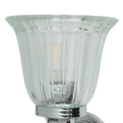 Elstead Designer Badleuchte LED aus Messing Glas IP44 in Chrom