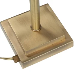 Giovanni Battista Designer Bankerleuchte in Bronze hell Weiß Echt-Messing