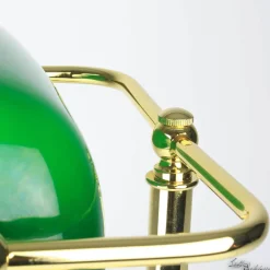 Giovanni Battista Designer Bankerleuchte mit 24K vergoldet* Glaslampen|Metall Lampen