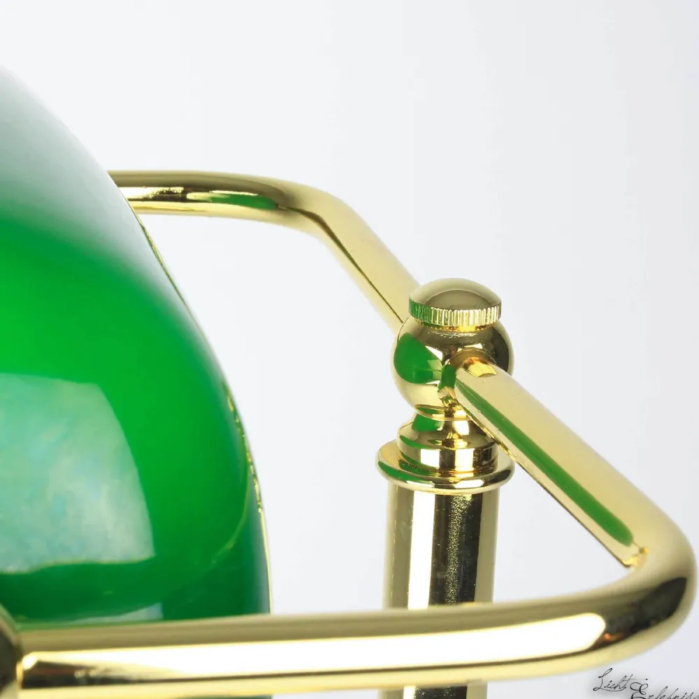 Giovanni Battista Designer Bankerleuchte mit 24K vergoldet* Glaslampen|Metall Lampen