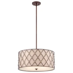 Discount Elstead Designer Deckenleuchte in Kupfer Creme Vintage rund