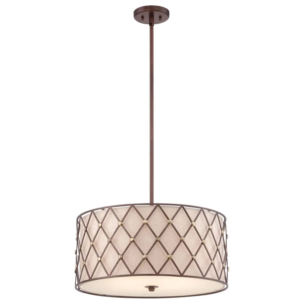 Discount Elstead Designer Deckenleuchte in Kupfer Creme Vintage rund