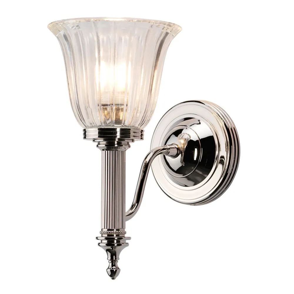 Outlet Elstead Designer Wandlampe Badezimmer aus Messing in Nickel