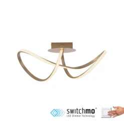 Just Light Dimmbare LED Deckenlampe in Messing 3000 K warmweiß* Deckenleuchten|Flurlampen