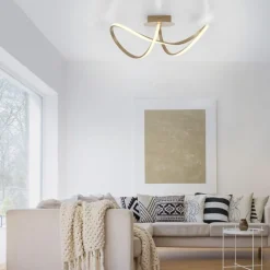 Just Light Dimmbare LED Deckenlampe in Messing 3000 K warmweiß* Deckenleuchten|Flurlampen