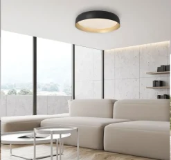 Just Light Dimmbare LED Deckenlampe Schwarz Gold Ø57 cm 3850 lm* Deckenleuchten|Flurlampen