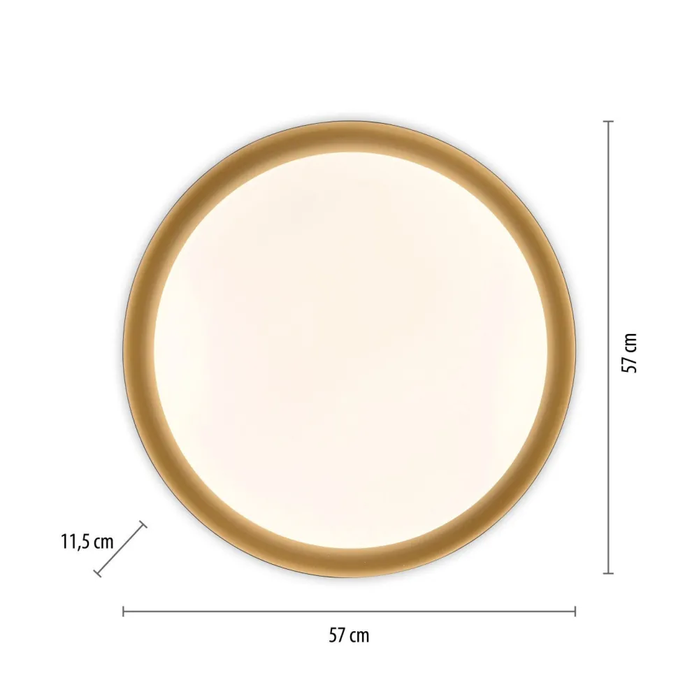 Just Light Dimmbare LED Deckenlampe Schwarz Gold Ø57 cm 3850 lm* Deckenleuchten|Flurlampen