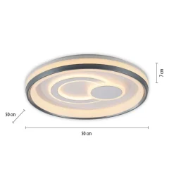 Just Light Dimmbare LED Deckenlampe Weiß Ø50 cm rund 3000 K 35 W* Deckenleuchten|Flurlampen