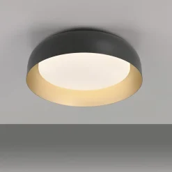 Online Just Light Dimmbare LED Deckenlampe Schwarz Gold Ø40 cm 2850 lm