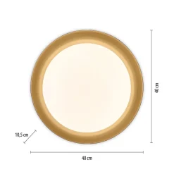 Online Just Light Dimmbare LED Deckenlampe Schwarz Gold Ø40 cm 2850 lm