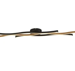 Searchlight Dimmbare LED Deckenlampe Schwarz Natur L:108 cm 953 lm* Wohnzimmerlampen|Esszimmer Lampen