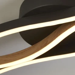 Searchlight Dimmbare LED Deckenlampe Schwarz Natur L:108 cm 953 lm* Wohnzimmerlampen|Esszimmer Lampen