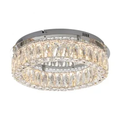 Just Light Dimmbare LED Deckenlampe in Chrom Acrylglas Ø40 cm 22 W* Deckenleuchten|Led Lampen