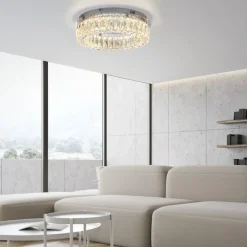 Just Light Dimmbare LED Deckenlampe in Chrom Acrylglas Ø40 cm 22 W* Deckenleuchten|Led Lampen