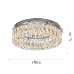 Just Light Dimmbare LED Deckenlampe in Chrom Acrylglas Ø40 cm 22 W* Deckenleuchten|Led Lampen