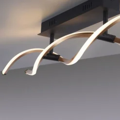 Discount Paul Neuhaus Dimmbare LED Deckenlampe Schwarz Messing 106 cm 3000 K