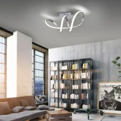 Just Light Dimmbare LED Deckenlampe in Aluminium 3000 K warmweiß* Deckenleuchten|Flurlampen