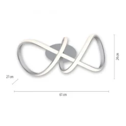 Just Light Dimmbare LED Deckenlampe in Aluminium 3000 K warmweiß* Deckenleuchten|Flurlampen