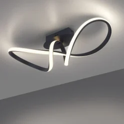 Best Just Light Dimmbare LED Deckenlampe Metall Schwarz 3000 K warmweiß