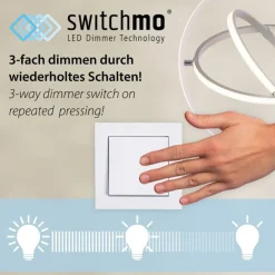 Best Just Light Dimmbare LED Deckenlampe Metall Schwarz 3000 K warmweiß