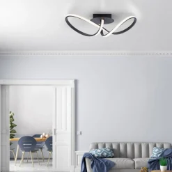 Best Just Light Dimmbare LED Deckenlampe Metall Schwarz 3000 K warmweiß