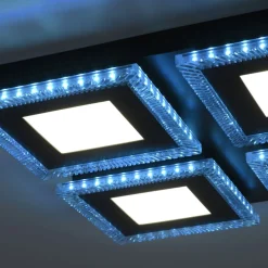 Just Light Dimmbare LED Deckenleuchte RBG Licht 17 W Fernbedienung* Flurlampen|Bürolampen