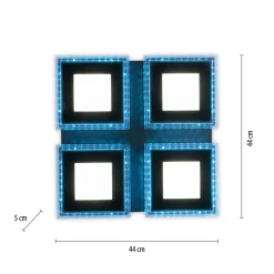 Just Light Dimmbare LED Deckenleuchte RBG Licht 17 W Fernbedienung* Flurlampen|Bürolampen