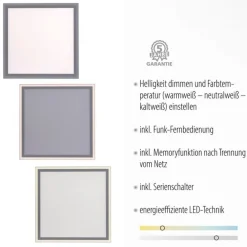 Hot Just Light Dimmbare LED Deckenleuchte Fernbedienung 2700-5000 K