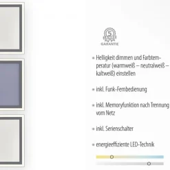 Just Light Dimmbare LED Deckenleuchte Fernbedienung 54 W 121,4 cm* Flurlampen|Bürolampen