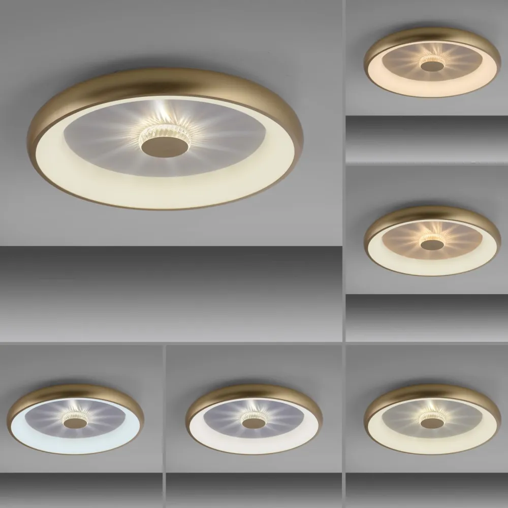 Just Light Dimmbare LED Deckenleuchte 2700-5000 K Ø61,5 cm Messing* Flurlampen|Bürolampen