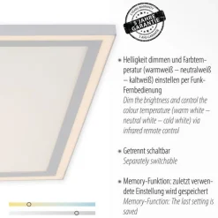 Just Light Dimmbare LED Deckenleuchte Fernbedienung 6900 lm 67 cm