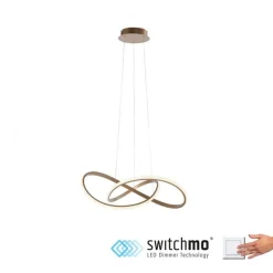 Online Just Light Dimmbare LED Hängeleuchte in Messing 3000 K L:57 cm