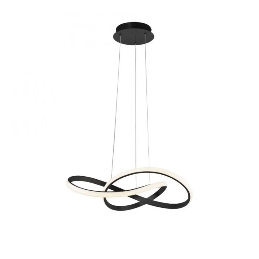 Just Light Dimmbare LED Hängeleuchte Metall Schwarz 3000 K L:57 cm* Hängelampen|Bürolampen