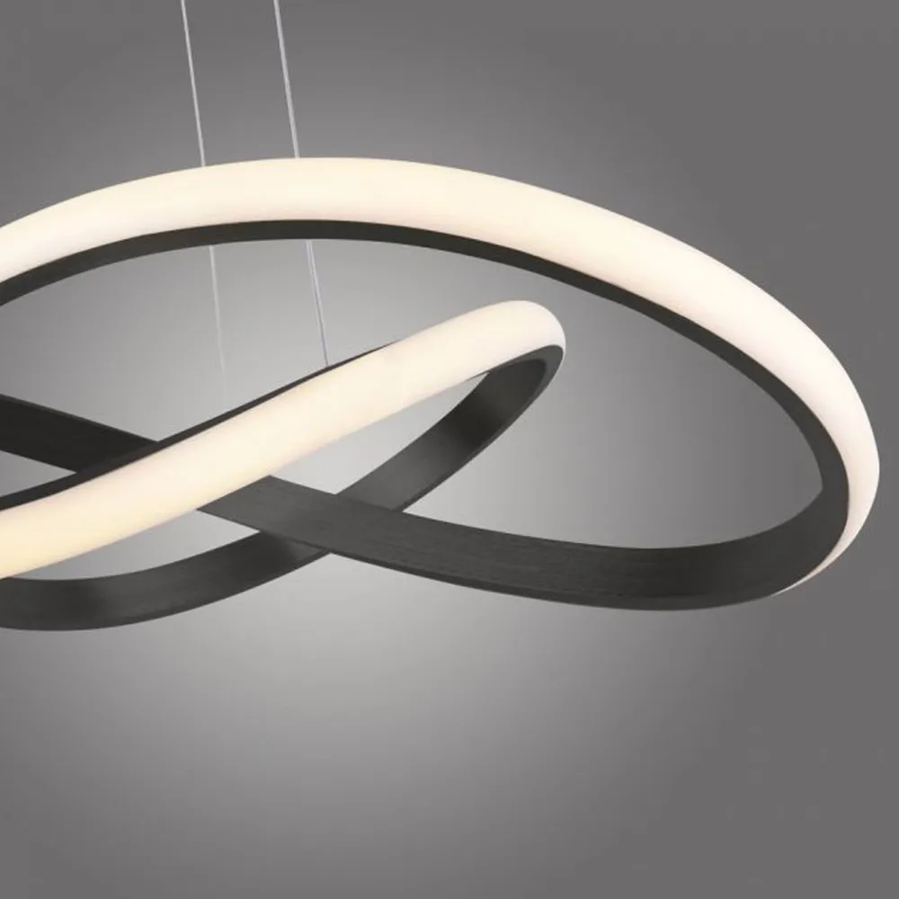 Just Light Dimmbare LED Hängeleuchte Metall Schwarz 3000 K L:57 cm* Hängelampen|Bürolampen