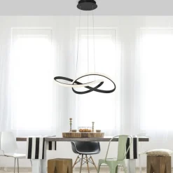 Just Light Dimmbare LED Hängeleuchte Metall Schwarz 3000 K L:57 cm* Hängelampen|Bürolampen