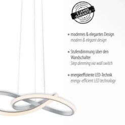 Just Light Dimmbare LED Pendelleuchte in Aluminium 3000 K L:57 cm* Hängelampen|Bürolampen