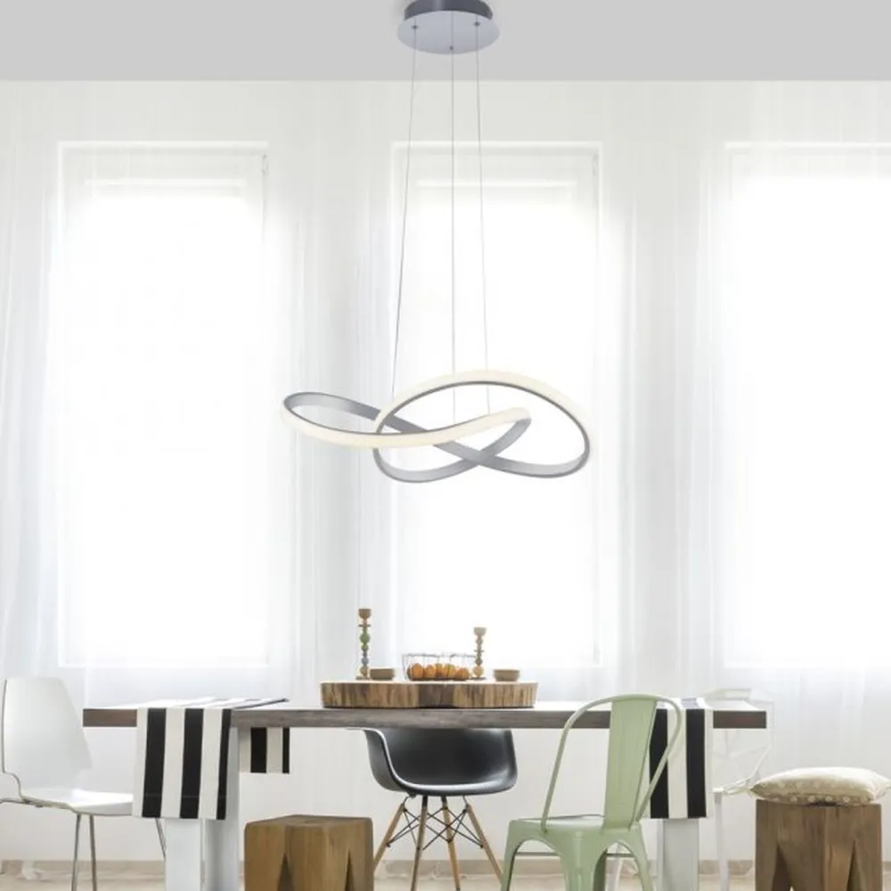 Just Light Dimmbare LED Pendelleuchte in Aluminium 3000 K L:57 cm* Hängelampen|Bürolampen