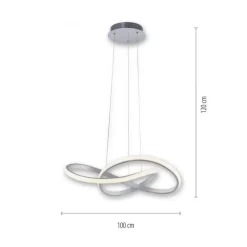 Just Light Dimmbare LED Pendelleuchte in Aluminium 3000 K L:57 cm* Hängelampen|Bürolampen