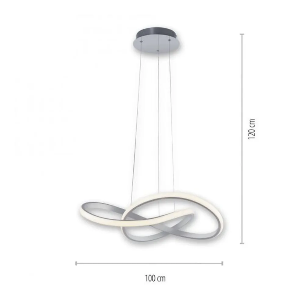 Just Light Dimmbare LED Pendelleuchte in Aluminium 3000 K L:57 cm* Hängelampen|Bürolampen