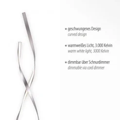 Outlet Paul Neuhaus Dimmbare LED Stehlampe in Silber 140 cm 3215 lm 26 W