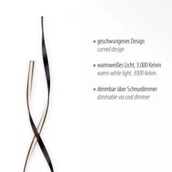 Paul Neuhaus Dimmbare LED Stehlampe in Rostbraun 140 cm 3000 K 26 W* Wohnzimmerlampen|Metall Lampen