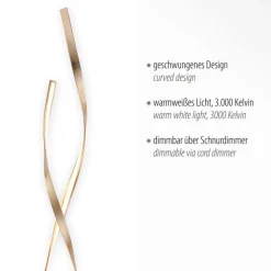 Outlet Paul Neuhaus Dimmbare LED Stehlampe in Blattgold 140 cm 3000 K 26 W