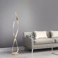 Outlet Paul Neuhaus Dimmbare LED Stehlampe in Blattgold 140 cm 3000 K 26 W