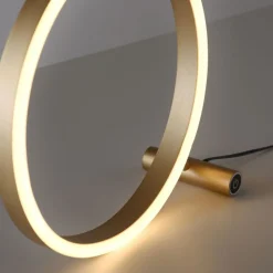 Just Light Dimmbare LED Tischlampe Touch 28 cm Ring in Messing* Wohnzimmerlampen|Schlafzimmer Lampen