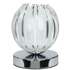 Searchlight Dimmbare Touch Tischleuchte Touchdimmer Modern chrom* Glaslampen|Designerlampen