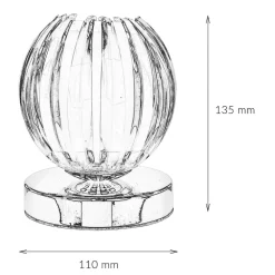 Searchlight Dimmbare Touch Tischleuchte Touchdimmer Modern chrom* Glaslampen|Designerlampen