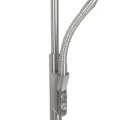 Steinhauer Dimmbarer LED Deckenfluter mit Lesearm in Stahl 185 cm* Wohnzimmerlampen|Metall Lampen