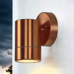 Lido Down Strahler Wand außen in Kupfer aus Messing IP54* Metall Lampen|Messinglampen