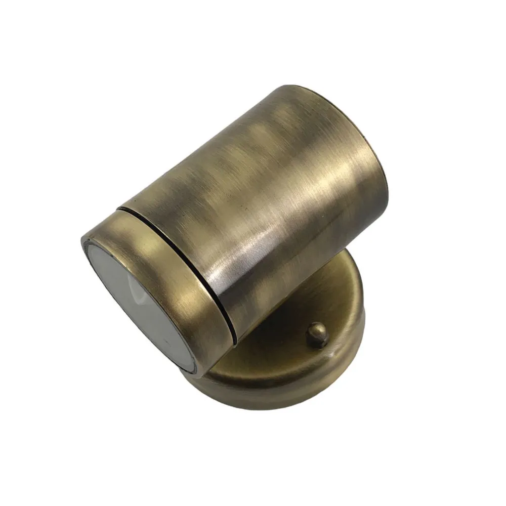 Andromeda Downlight außen Messing massiv Glas H: 10 cm IP64 GU10* Außenwandleuchten|Rustikale Lampen