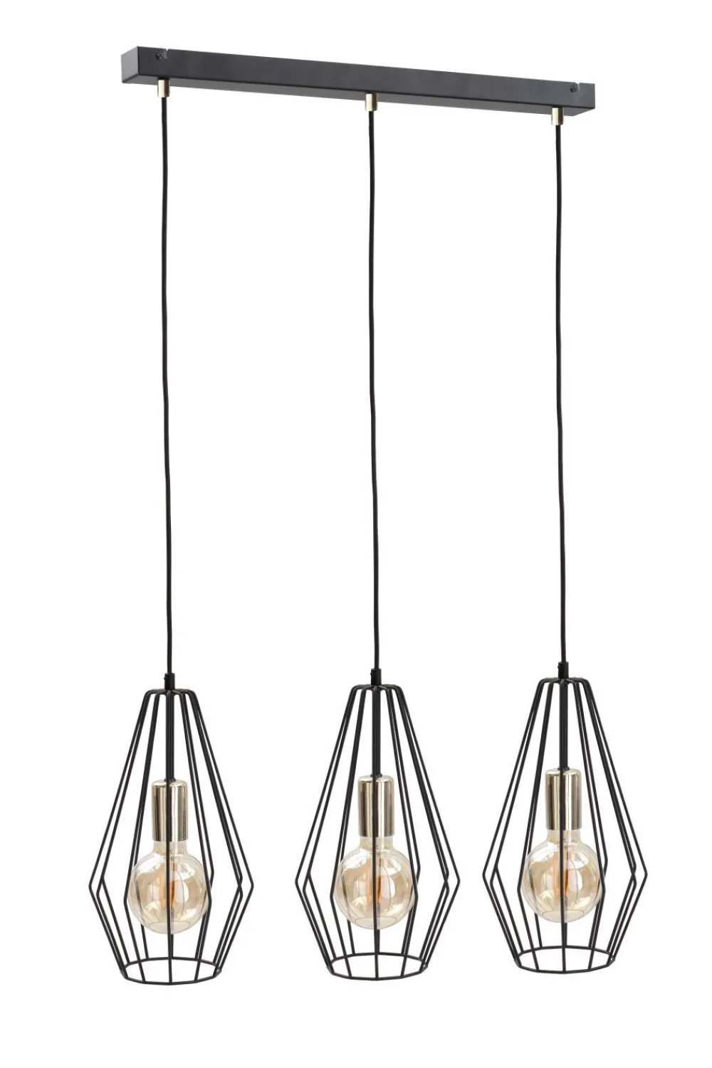 Keter Draht Pendelleuchte Schwarz 3-flammig dekorativ* Hängelampen|Wohnzimmerlampen